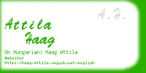 attila haag business card